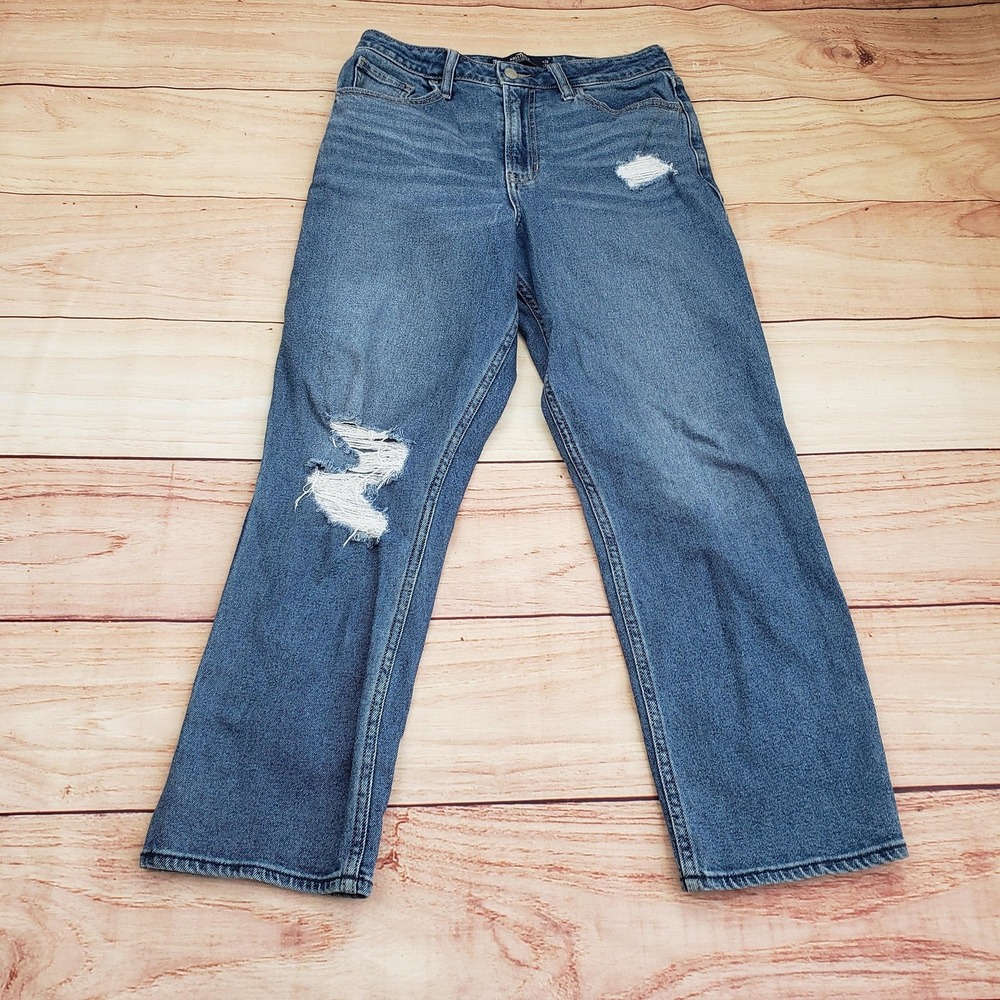 Hollister Jeans Womens 7R 28x27 Blue Ultra High-Rise Vintage Straight Distressed